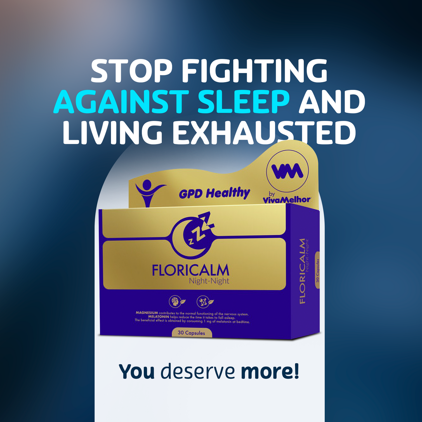 Floricalm Night Night Dietary Supplement, Relaxation and improve sleep quality, 30 Capsules