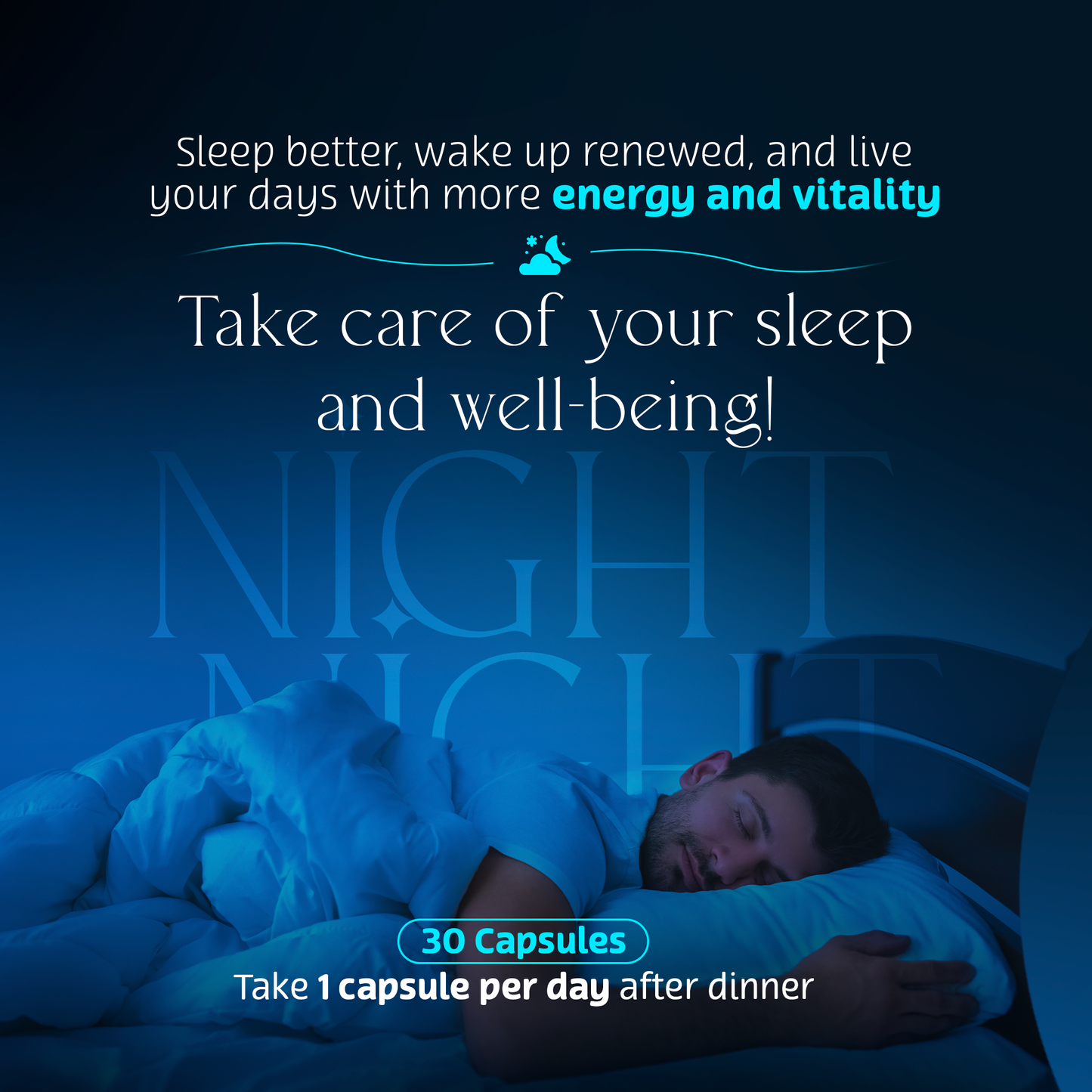 Floricalm Night Night Dietary Supplement, Relaxation and improve sleep quality, 30 Capsules