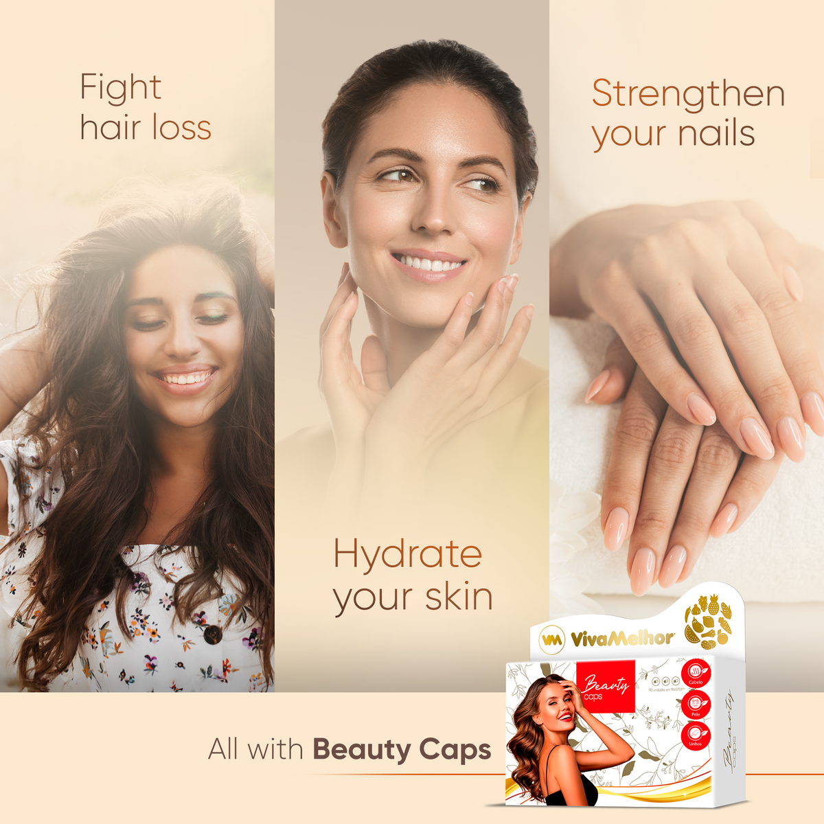 Beauty Caps Dietary Supplement, Hair, Skin, and Nail Support, 60 Capsules