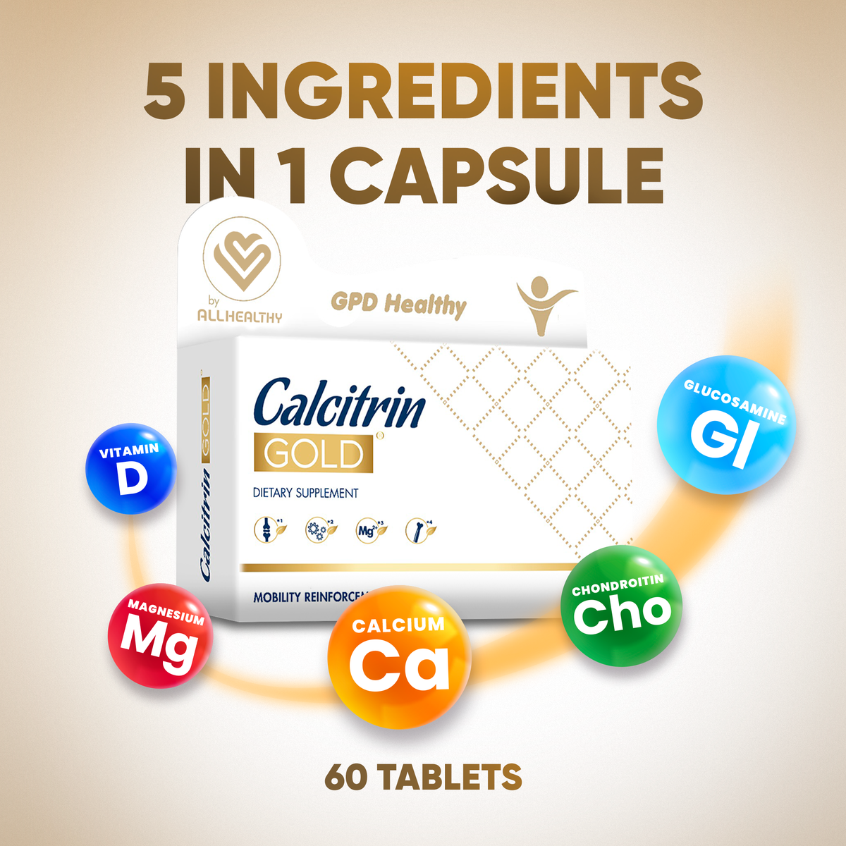Calcitrin Gold Dietary Supplement, Mobility Support, 60 Tablets